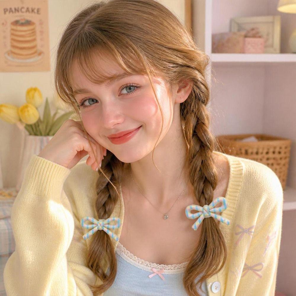 10Pcs Soft Texture Bow Hair Tie Elastic Ponytail Holder New Hair Rope  Daily Hairstyles