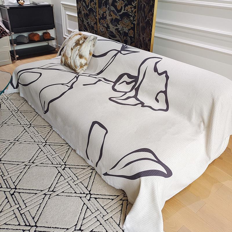 Nordic Ins Wind Sand Hair Towel Full Cover Cloth Cotton Dust Cover Sofa Cover Blanket Four Seasons General Sofa Cushion Cover Cover