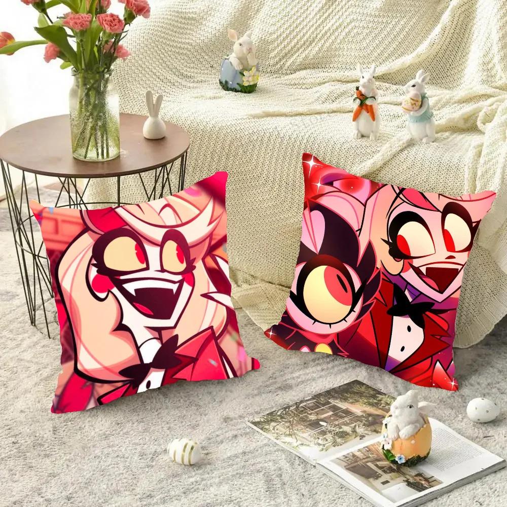 1pc Hazbin Pillow Case Square Bedroom Sofa Leisure Comfort Cushion Car Living Room Home Decoration