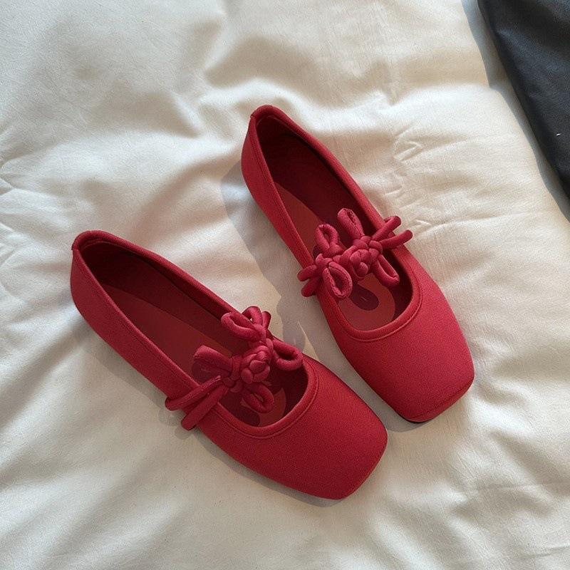 

Туфли Мэри Джейн с квадратной головкой, женские, весна 2025, балетки, однопедальные, нежные вечерние туфли с юбкой, французские одинарные туфли 40