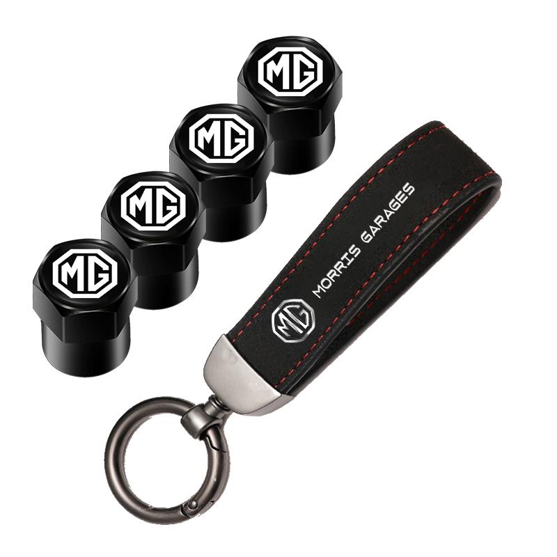 Auto Reifen Felgen Ventilkappen Abdeckung Wildleder Auto Schlüsselanhänger Ring Schlüsselanhänger Für Morris Garages MG ZS 5 7 6 Cyberster MG4 EV ES5 HS ONE GT