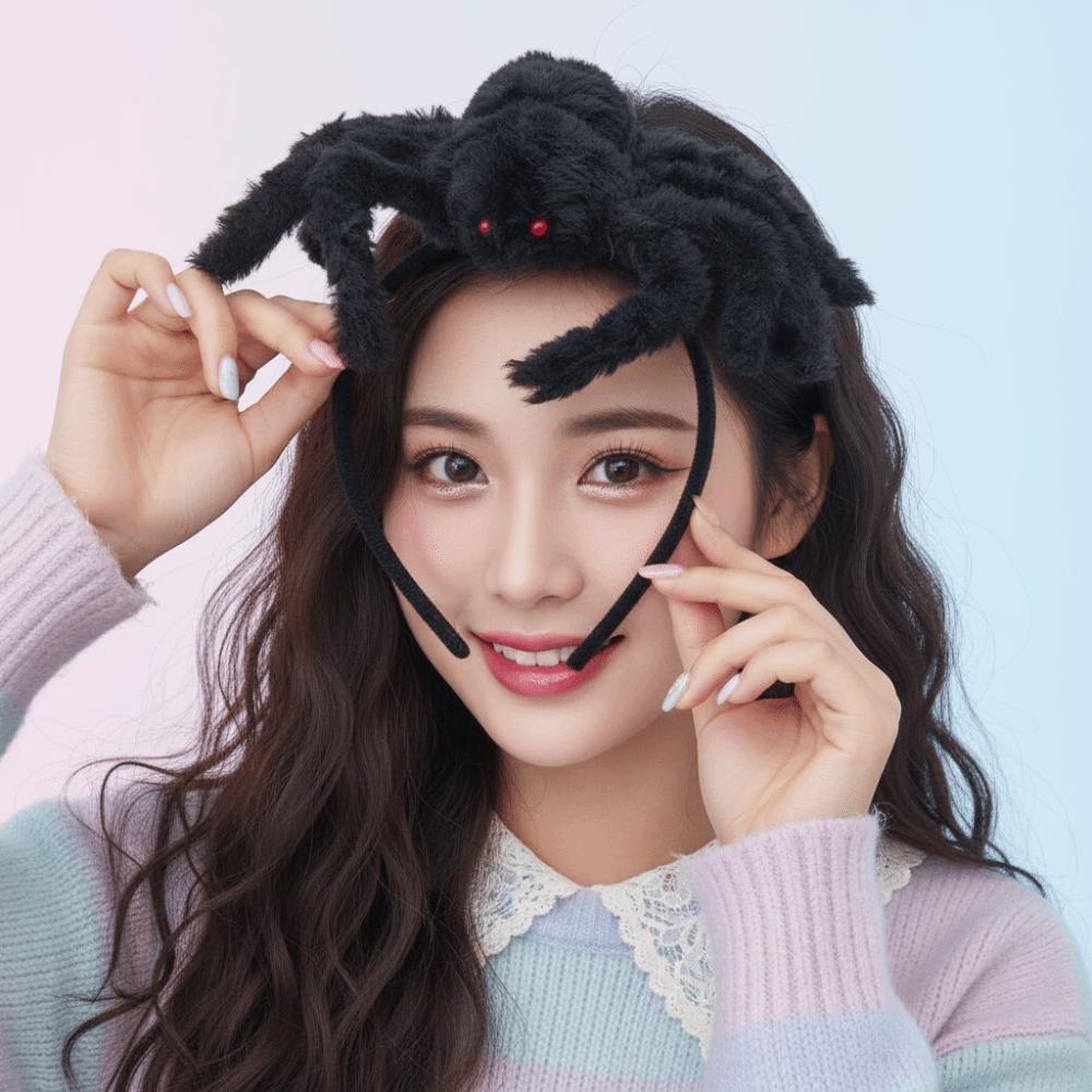 Lightweight Spider Headband Flexible Halloween Head Hoop Plush Hairband Masquerade