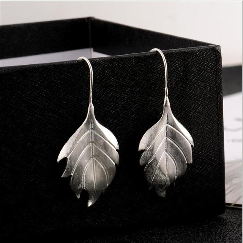 

Новые модные серьги ручной работы из полированного цветка из стерлингового серебра 925 пробы с крючком для ушей, элегантные, изысканные, популярные, в форме листа, Se145