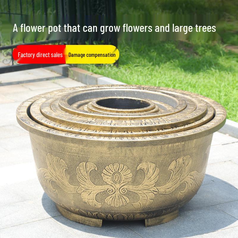 Large Thickened Outdoor Plastic Flower Pot for Trees, Water Lilies, and Lotus Plants