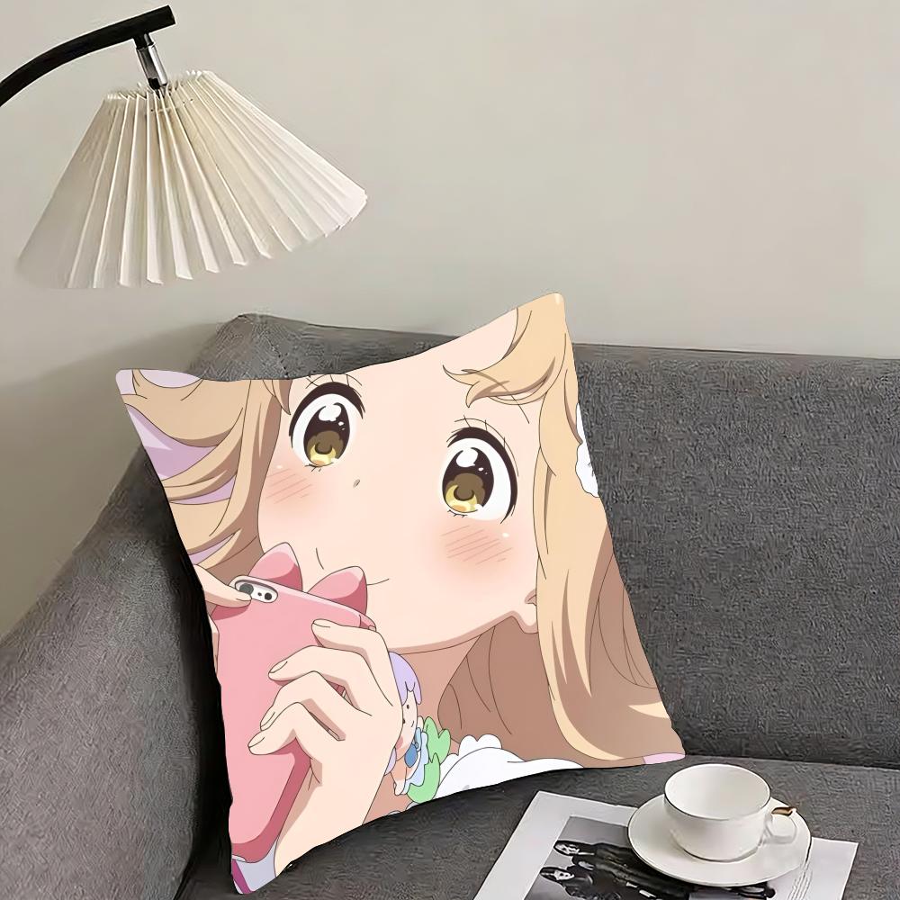 Asagao to Kase-san Cushion Cover Reversible Plush Pillow Cover – For car, sofa, bedroom, perfect as a gift.