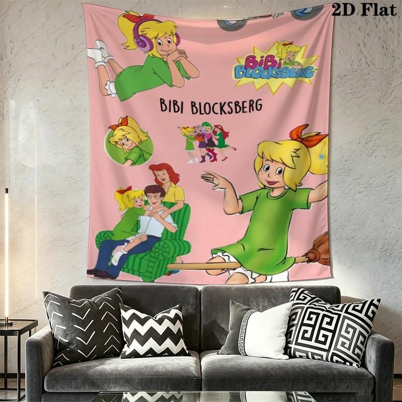 Bibi Blocksberg Wall Tapestry Aesthetic Wall Hanging Printed Fabric Blanket Decorative Tapestries for Bedroom Living Room Home Decor