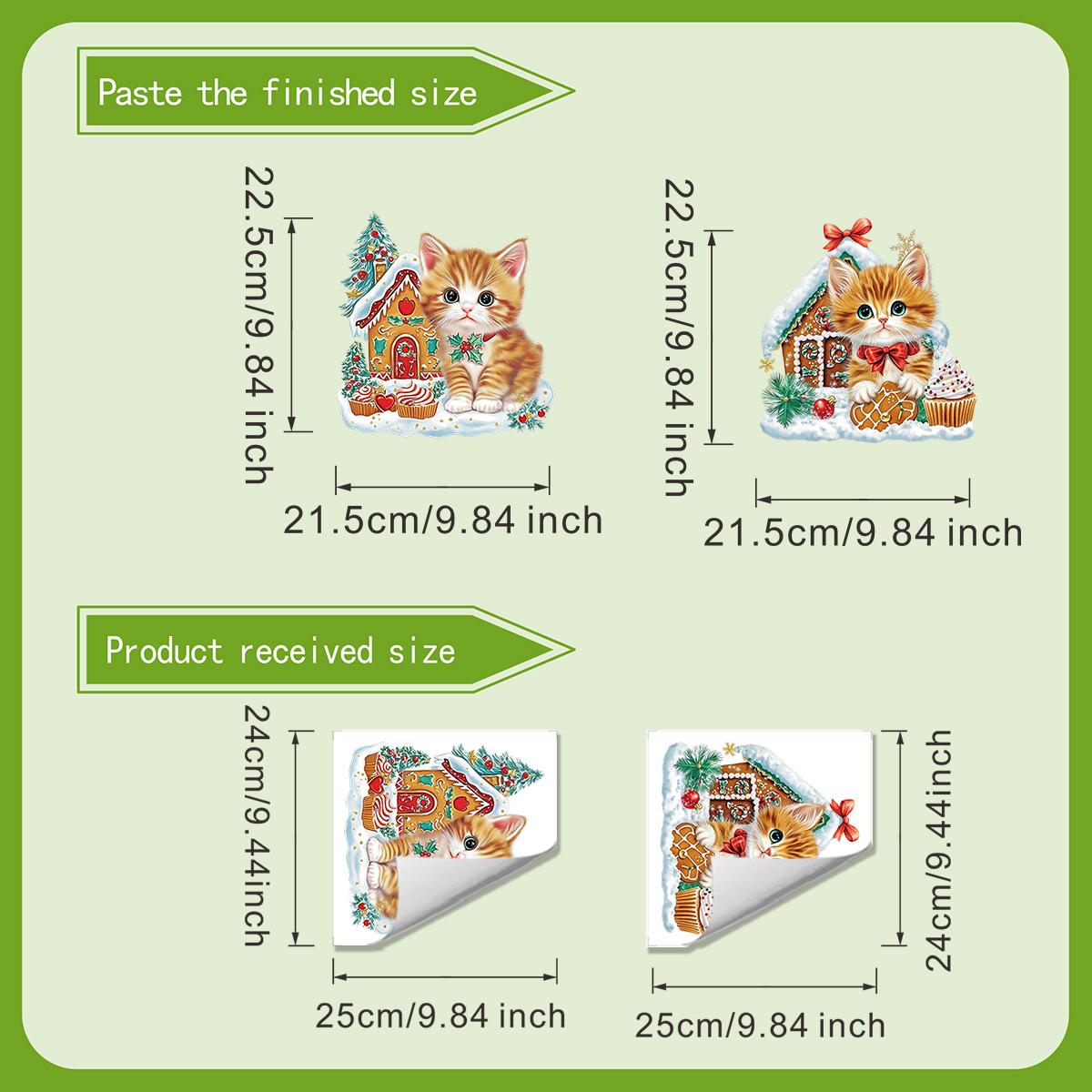 

Рождественский Дом Кот Туалет Наклейки на Стену, Украшение Ванной Комнаты Наклейки на Стену, Самоклеящиеся Наклейки на Стену 30*20cm