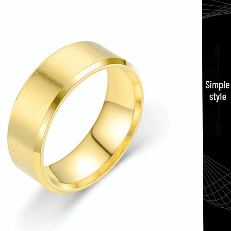 European & American Titanium Steel Frosted Men's Ring - Stainless Steel Jewelry