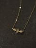 14K Gold-Plated S925 Sterling Silver Necklace with Three Diamonds and Mini Flower Pendant
