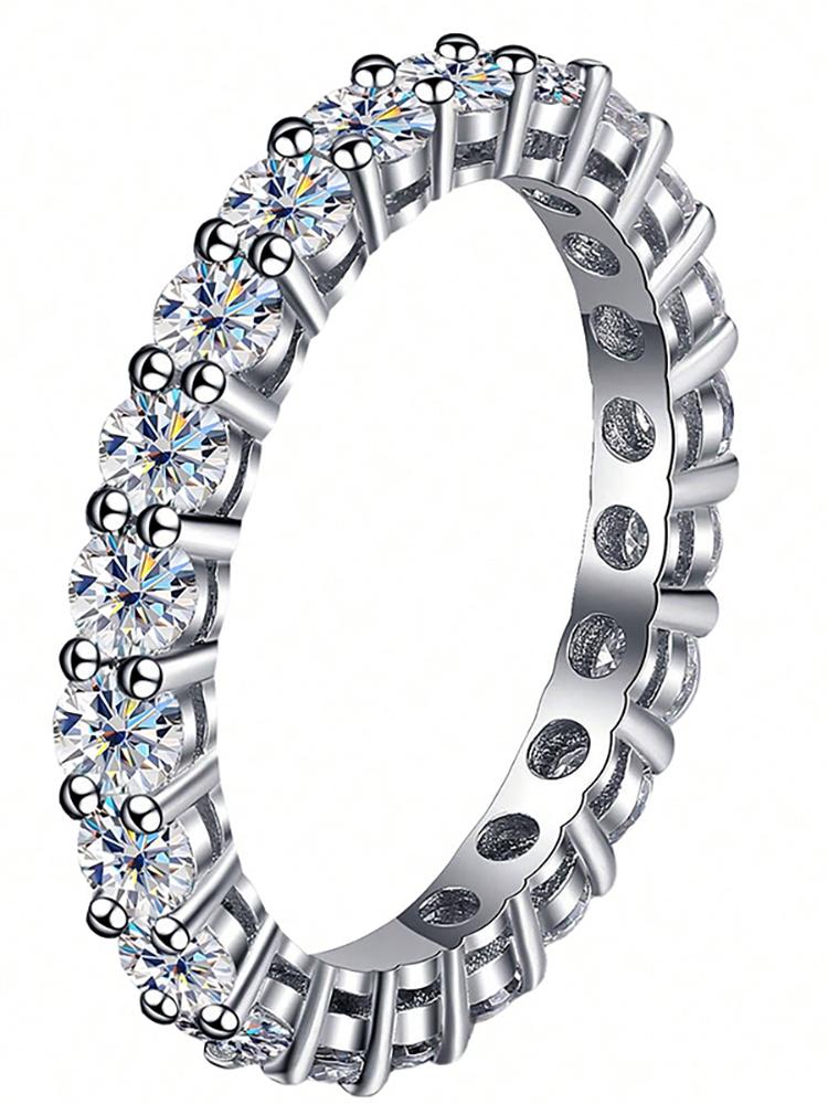 

925 Sterling Silver Simplicity Classic Zircon Single Row Ring For Women Engagement Wedding Luxury High Quality Fine Jewelry 10