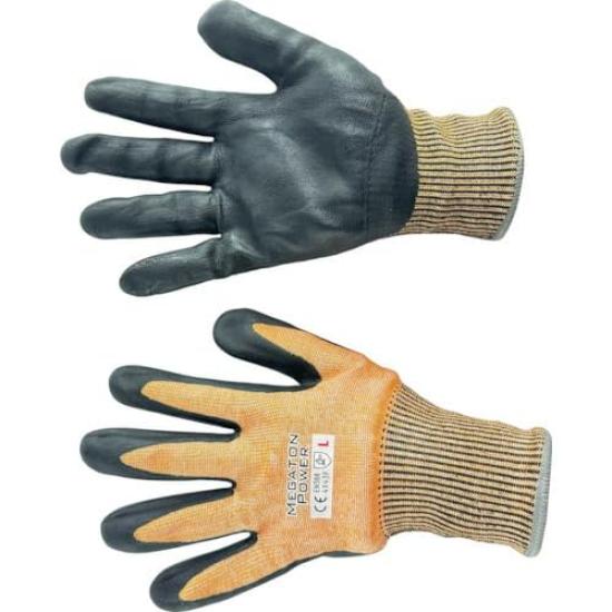 Fuji Gloves Industry Рабочие перчатки L Ударопрочные (Уровень F) Черный/Оранжевый 53-12F