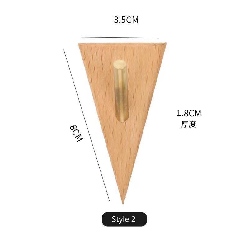 

HeMu Creative Solid Wood Brass Punch Free Hook Into Account Key Clothes Hook Coat Hat Hand Bag Hook