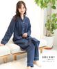 ON NISHIKI Maternity Long Front Nursing Top and Bottom Double Made with Premium Combed Gentle on the Long Adjustable Waist Nursing Wear Pajamas,
