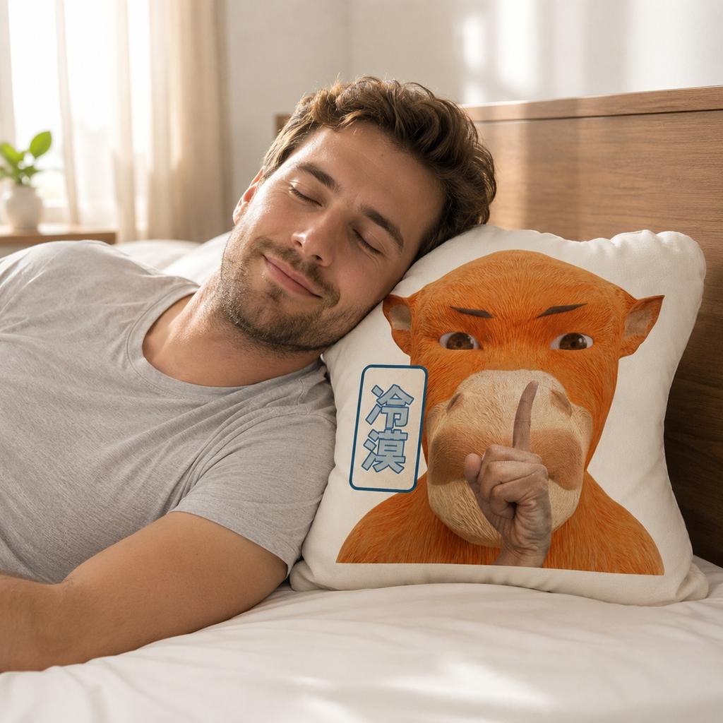 Cow-shaped abstract throw pillow 40cm