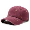 Módní baseballová čepice z prané bavlny s výšivkou štěněte Měkká poškozená vintage styl Streetwear čepice pro ženy a muže