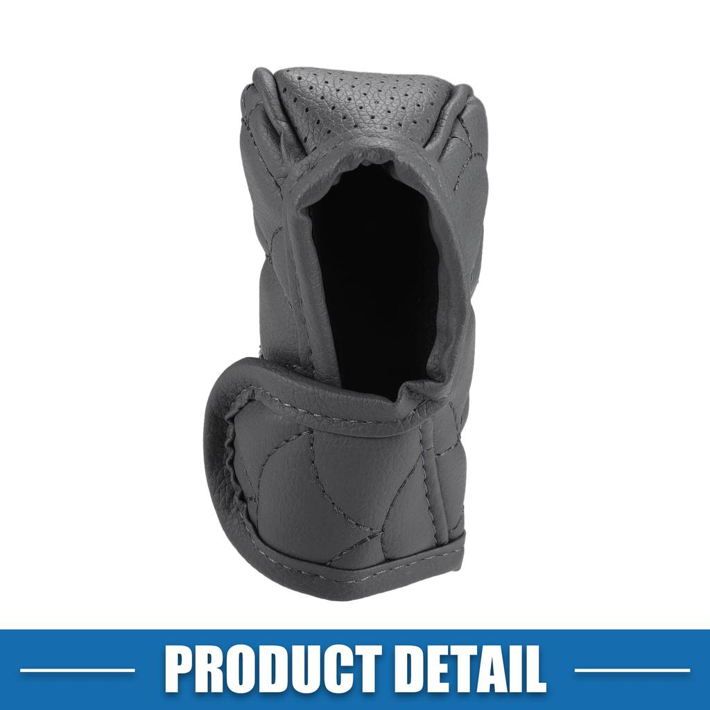 ABSOPRO, husă pentru schimbător de viteze auto, design respirabil, universală, pentru interior, schimbător de viteze, accesorii decorative din piele ecologică, gri