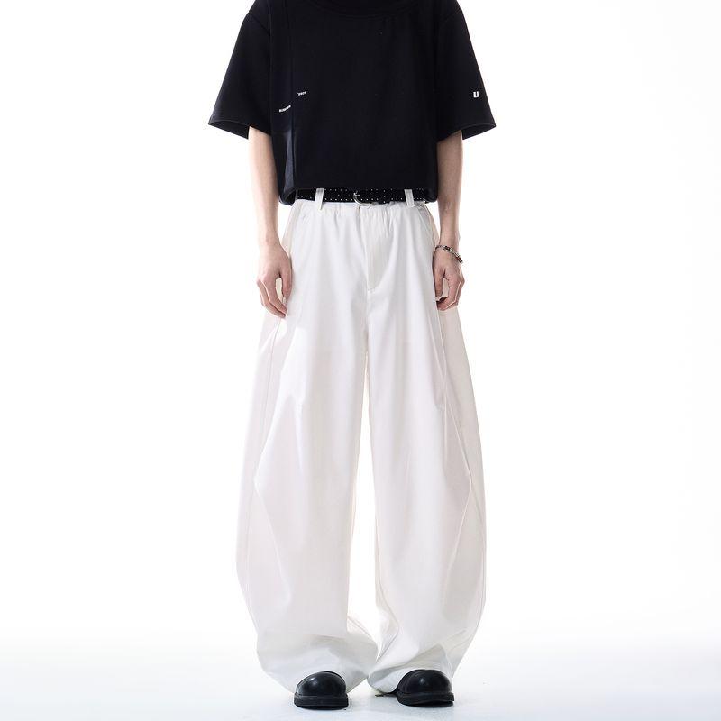 Dream Made American-Style Drapey Scimitar-Cut Suit Pants for Men, Autumn Trendy Retro Wide-Leg Casual Pants