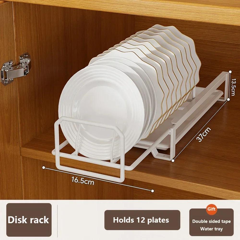 Push-Pull-Schüssel- und Telleraufbewahrung, Geschirrständer, Schrank mit eingebauter Schublade, Abtropffläche für moderne Küchen-Organizer-Vorräte