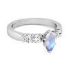 Moonstone Tapered Five-Stone Ring- 925 Sterling Silver