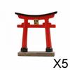 3 Japanese Miniature Torii Gates, Resin Model of Ancient Architecture, Bonsai Office Decoration
