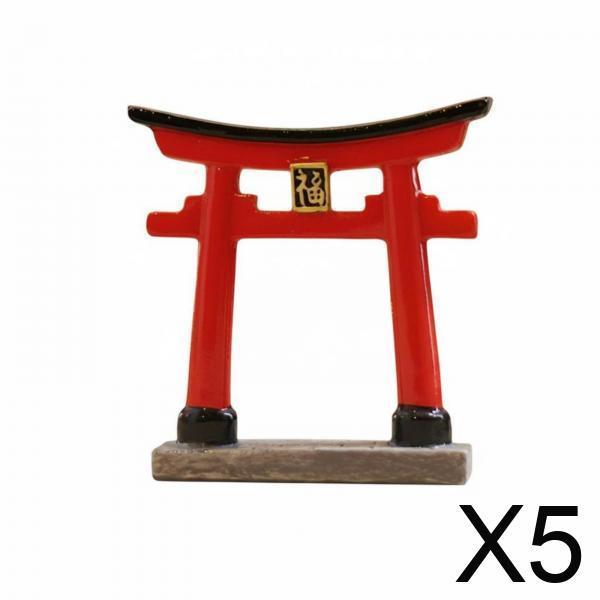3 Japanese Miniature Torii Gates, Resin Model of Ancient Architecture, Bonsai Office Decoration