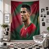 Tapisserie murale Cristiano Ronaldo Décoration d'intérieur Tissu à suspendre au mur pour chambre à coucher Salon Arrière-plan