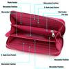 Womens Wallet RFID Leather Zip Around Wallet Large Capacity Minimalist Wallets Clutch Travel Credit Card Long Purse for Women