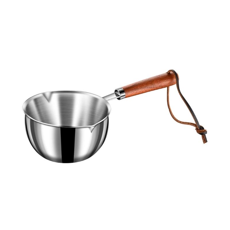 Mini Oil Pan 304 Stainless Steel Flavored Oil Pan Small Household Fried Egg Pan Hot Pan Hand-held Anti-scalding Pan for Kitchen