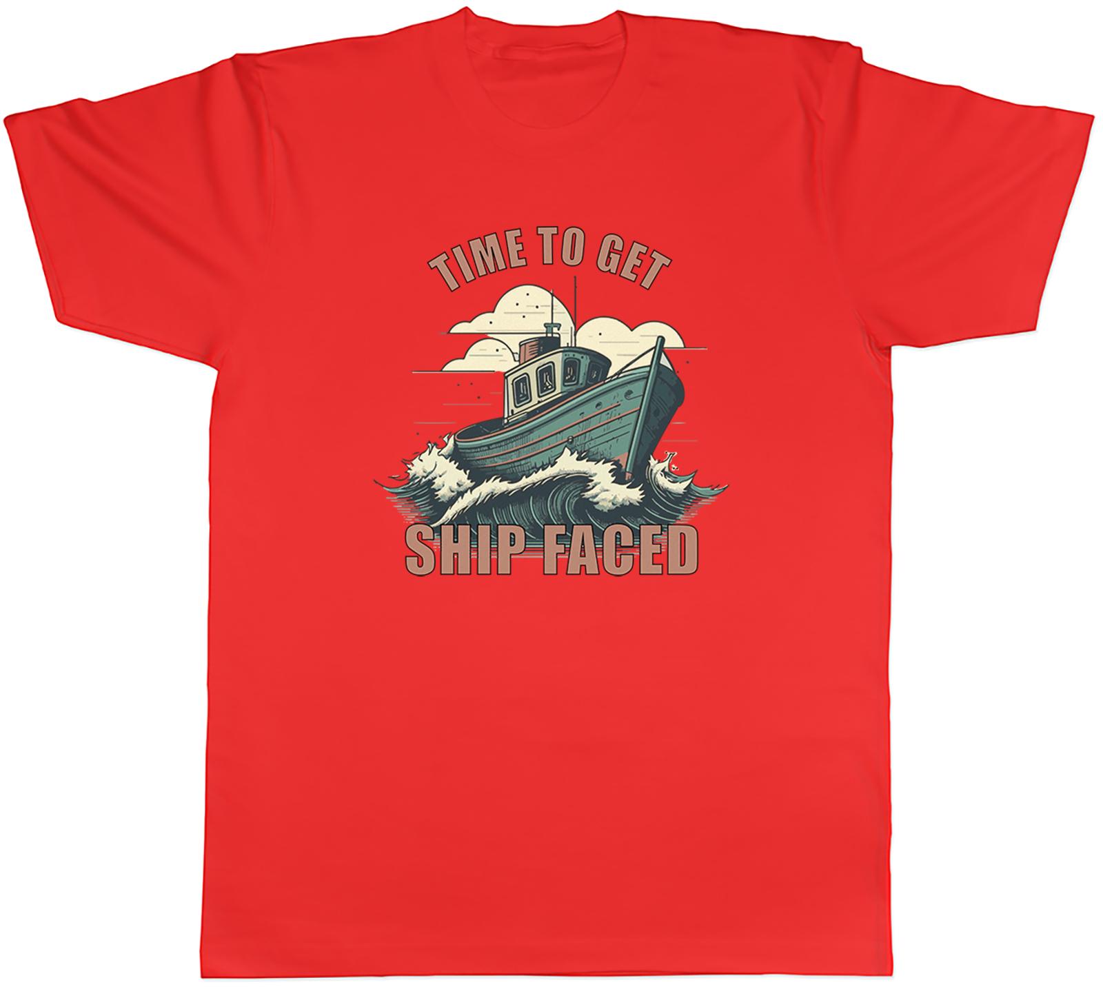 Funny Sailing Boats Unisexs TShirt Time to get Ship Faced Unisex Tee Gift S