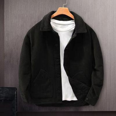 Men's Corduroy Jacket Winter Warm Thick Coat Casual Lapel Collar Trucker Jacket Vintage Retro Streetwear for Daily Wear Commute