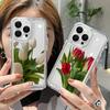 Tulpenblumen-Telefonhülle für iPhone 11 Hülle für iPhone 14 Pro Max 13 12 Pro Max XR XS Max X 7 8 14 Plus SE Stoßfeste transparente Abdeckung