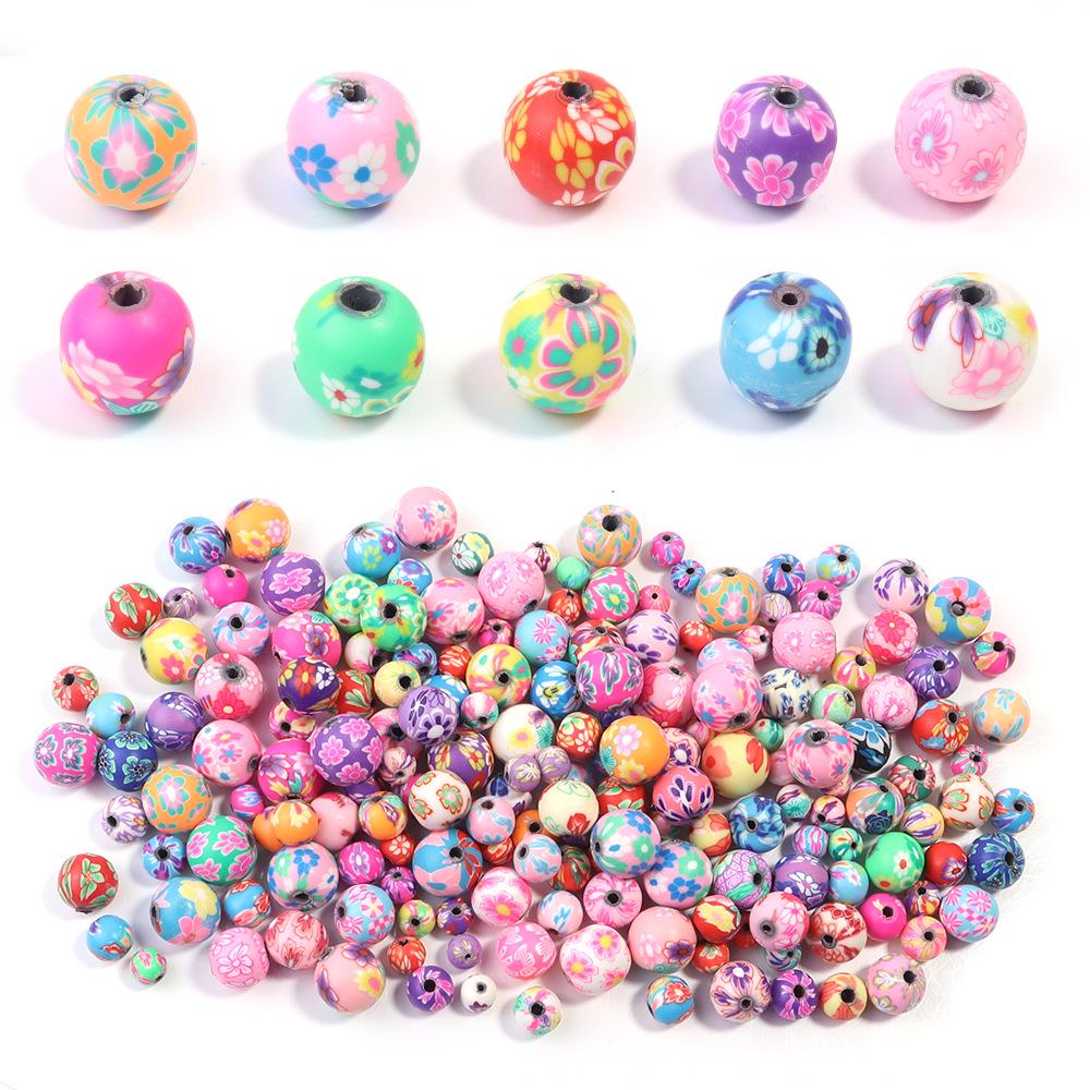 

Colorful Printed Polymer Clay Beads for DIY Jewelry Bracelet Making Diameter 6mm