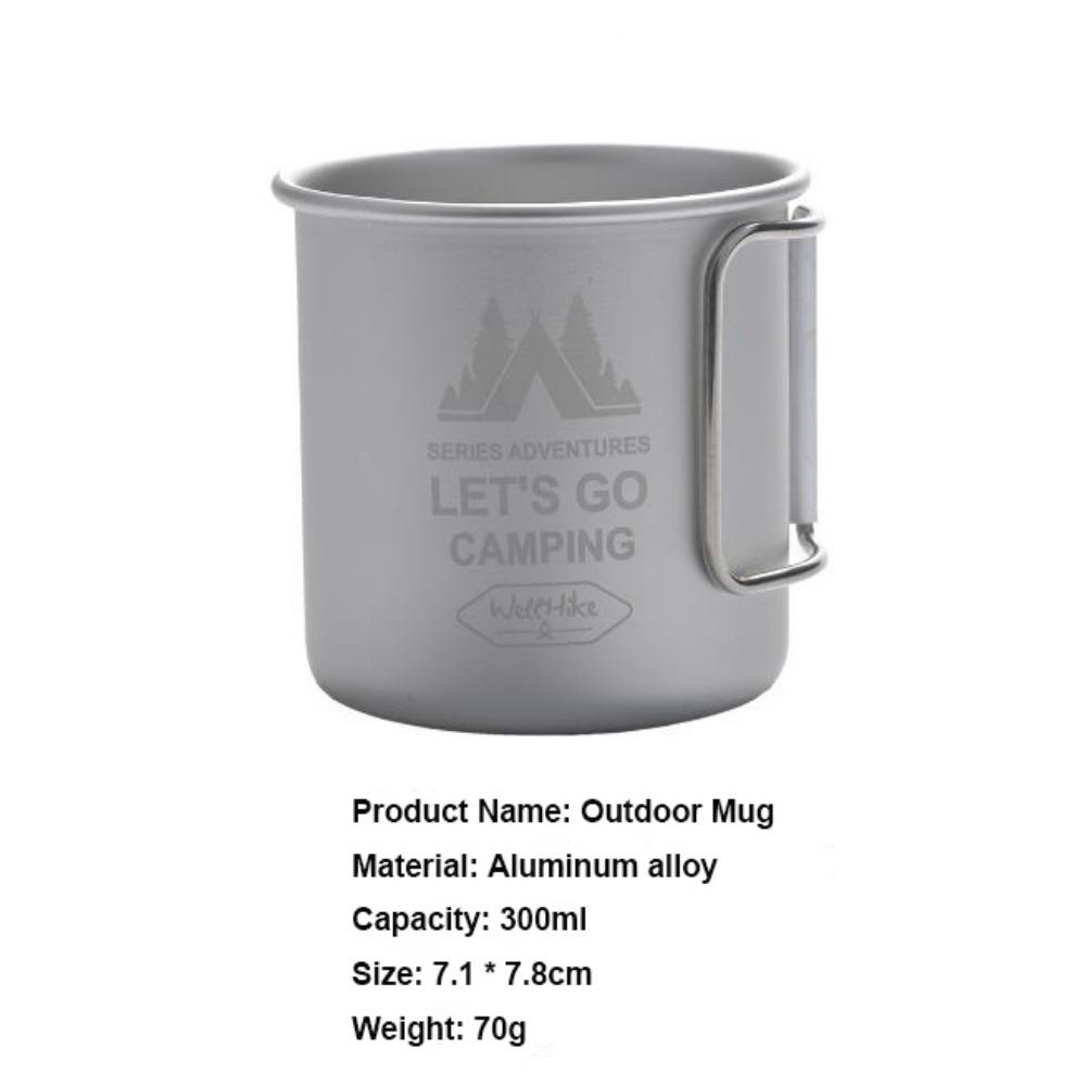 Portable Camping Aluminium Alloy Cup Foldable Handle Beer Coffee Mug  Kitchen Equipment