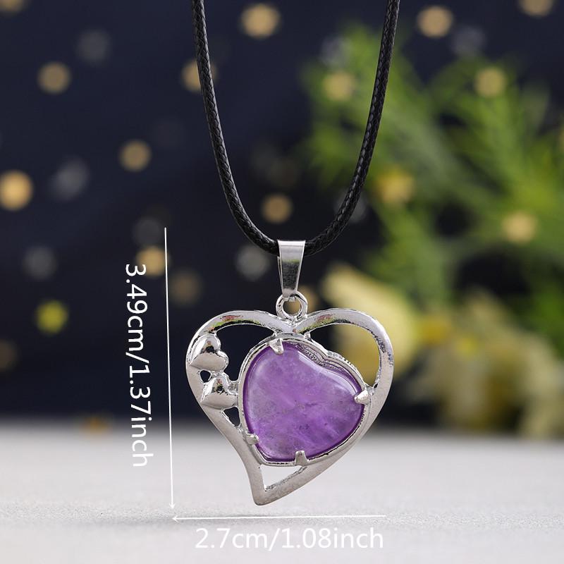 Minimalist Natural Stone Heart Pendant Necklace - Trendy Valentine's Gift for Her