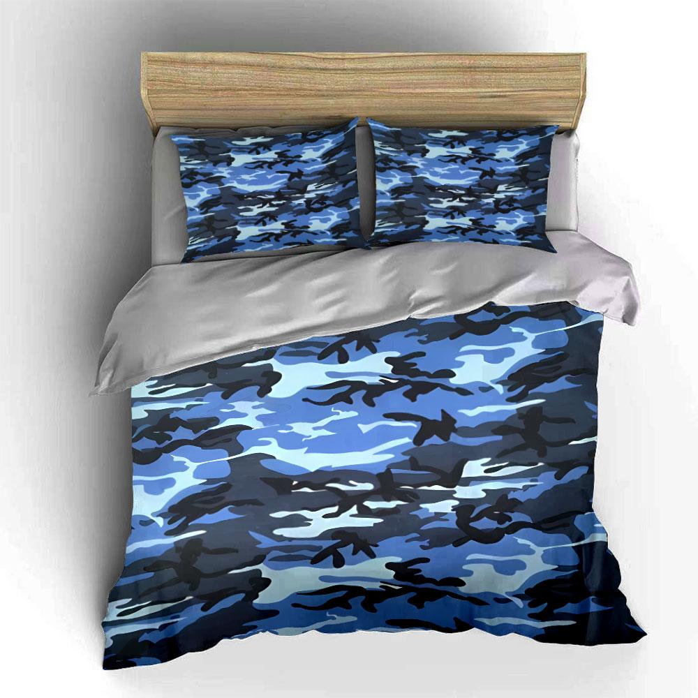 Camouflage Drie delig Set voor Buiten kinderkamer en volwassenen slaapkamer decoratie, Prachtige drie delige beddengoed set cadeau EU Twin 135X200cm&set