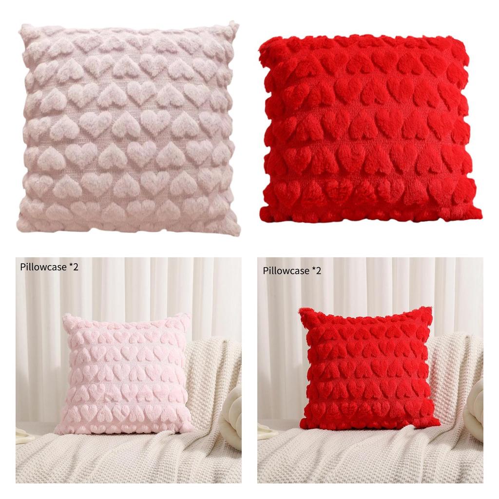 2 Stück Plüsch-Kissenbezüge Mehrzweck-Kompakte Zubehör Kissenhülle Dekokissenbezug für Bett Schlafzimmer Wohnzimmer Stuhl Sofa