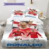 Set Copripiumino Trapuntato Cristiano Ronaldo Federa Decorazione Casa Regalo di Compleanno (1 * copripiumino + 2 * federa, senza nucleo)
