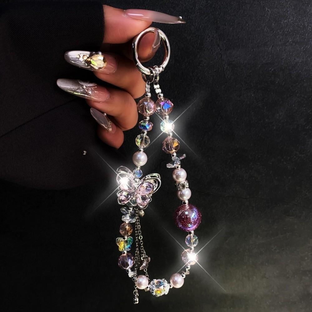 Butterfly Cell Phone Chain Wrist Chain Mobile Phone Lanyard  Phone Case Accessories