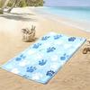 1pc Blue White Paw Heart Print Beach Towel, Compact portable for swimming, camping and beach travel, soft comfy daily use