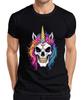 Unicorn Skull Colourful Unisexe Flower Wreath Horn Gothic Halloween Unisexs Tshirt