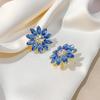 2025 Elegant Women's Emerald Leaf Crystal Stud Earrings