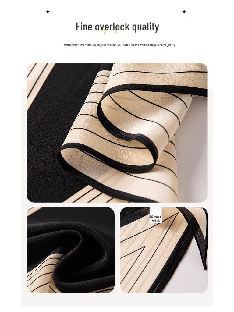 Autumn Double Crepe Silk Scarf: Versatile Casual Neck Warmer & Sun Protection Shawl for Women