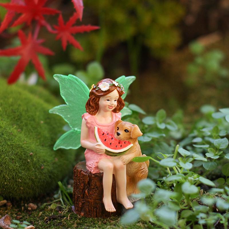 Funny Fairy Girl Statue, Fairy Garden Accessories, Resin Sculpture For Micro Landscape Flowerpot Lawn Yard Garden