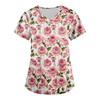 Summer Floral 3d Print Women's T-Shirt Casual Fashion V Neck Pullover Oversize Short Sleeve T-shirt Daily Tops Tees Size XXS-6XL