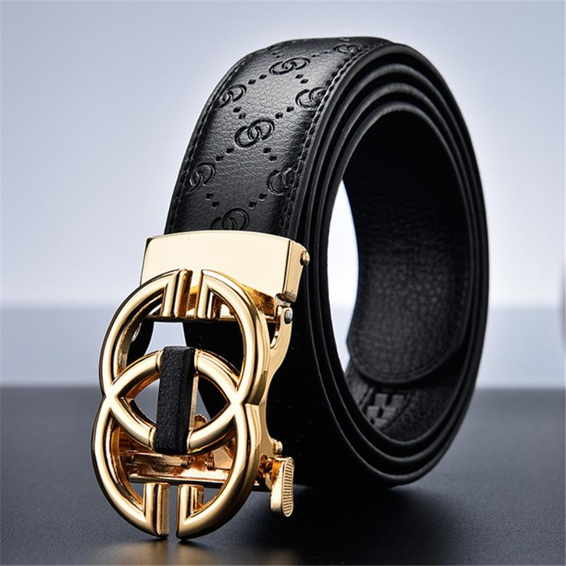 Business Men Belt Casual Fashion Luxury Designer Famous Brand Automatic G Buckle Women Belts Leather Belt for Men Male Jeans