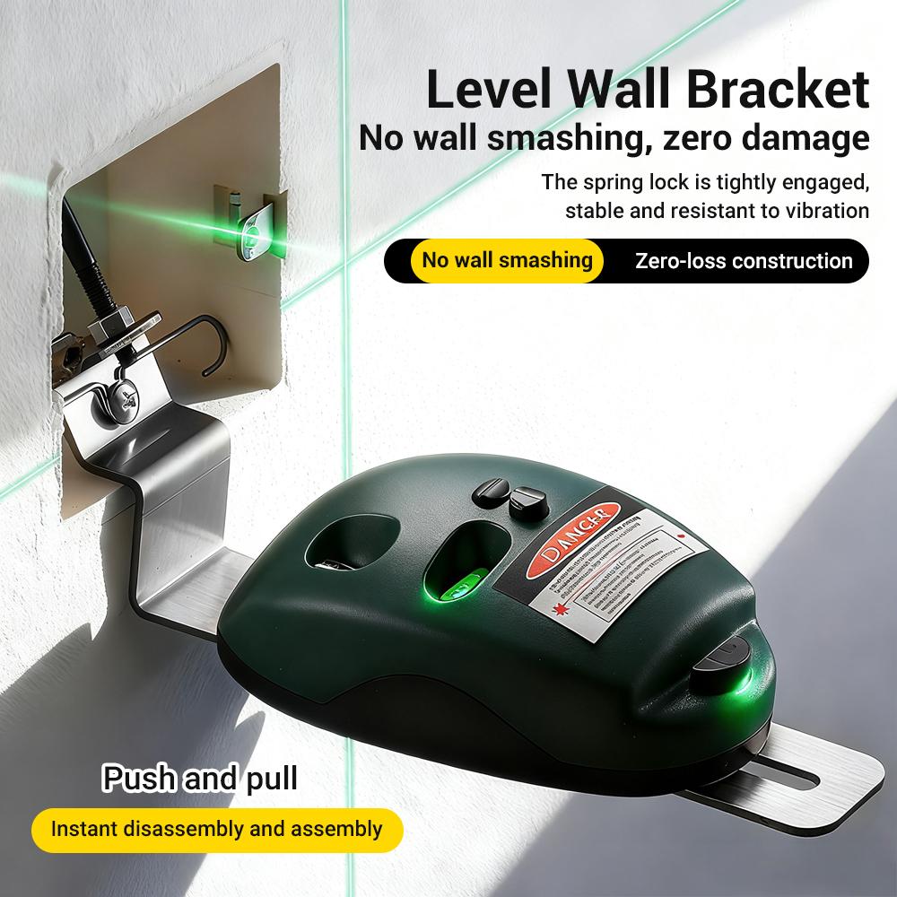 360 Degree Rotating Lasers Level Holder With Fluorescent Night Bubble And Tool Less Wall Mounting For Easy Installation