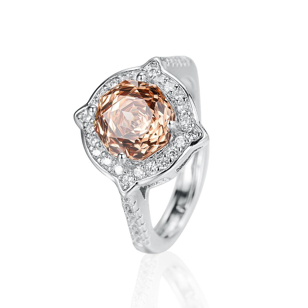 New Flash Rose Millennial Cut Zircon Colored Treasure Ring Luxury Ring