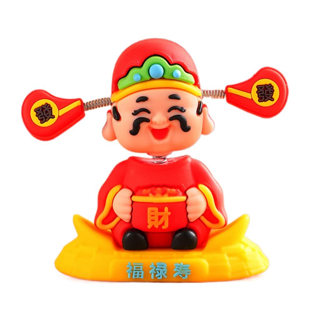 Mini God of Fortune Figurine Cartoon New Year Statue  Car Interior Decoration