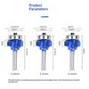6.35Mm1/4 Shank Round Router Bit R1 R2 R3 4 Corner Woodworking Milling Cutter Trim Knife Edge Alloy Steel Classical Cutter Bit