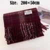 With Tassels Winter Scarves Angora Fleece Wrap Shawls High Quality Cashmere Scarf